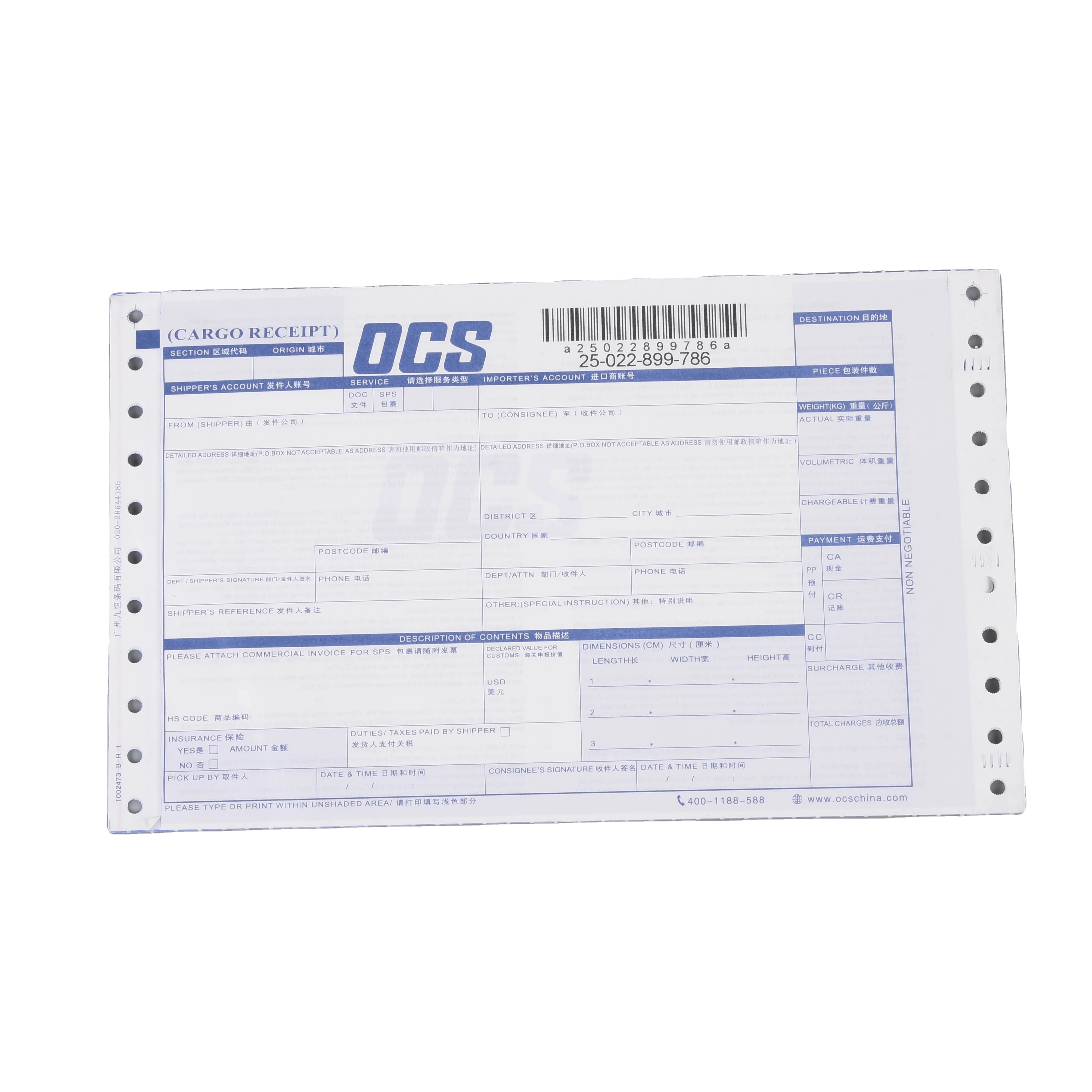 Oem Service Thermal Printer Colored Waybill Courier Bill