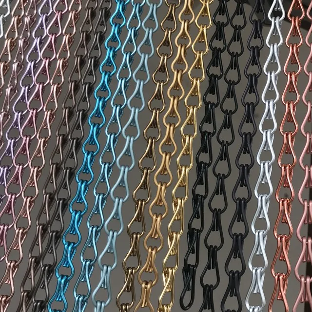 Aluminum Decorative hanging double hook chain curtain metal fabrics
