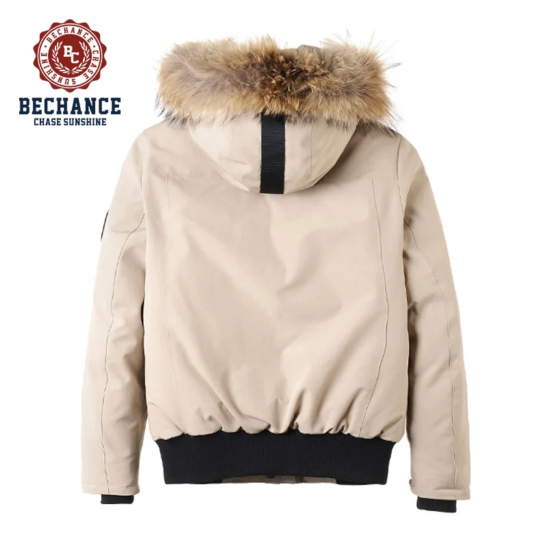 New oem coat goose mens custom padded puffer thick winter outdoor winter canvas jacket with fur hood