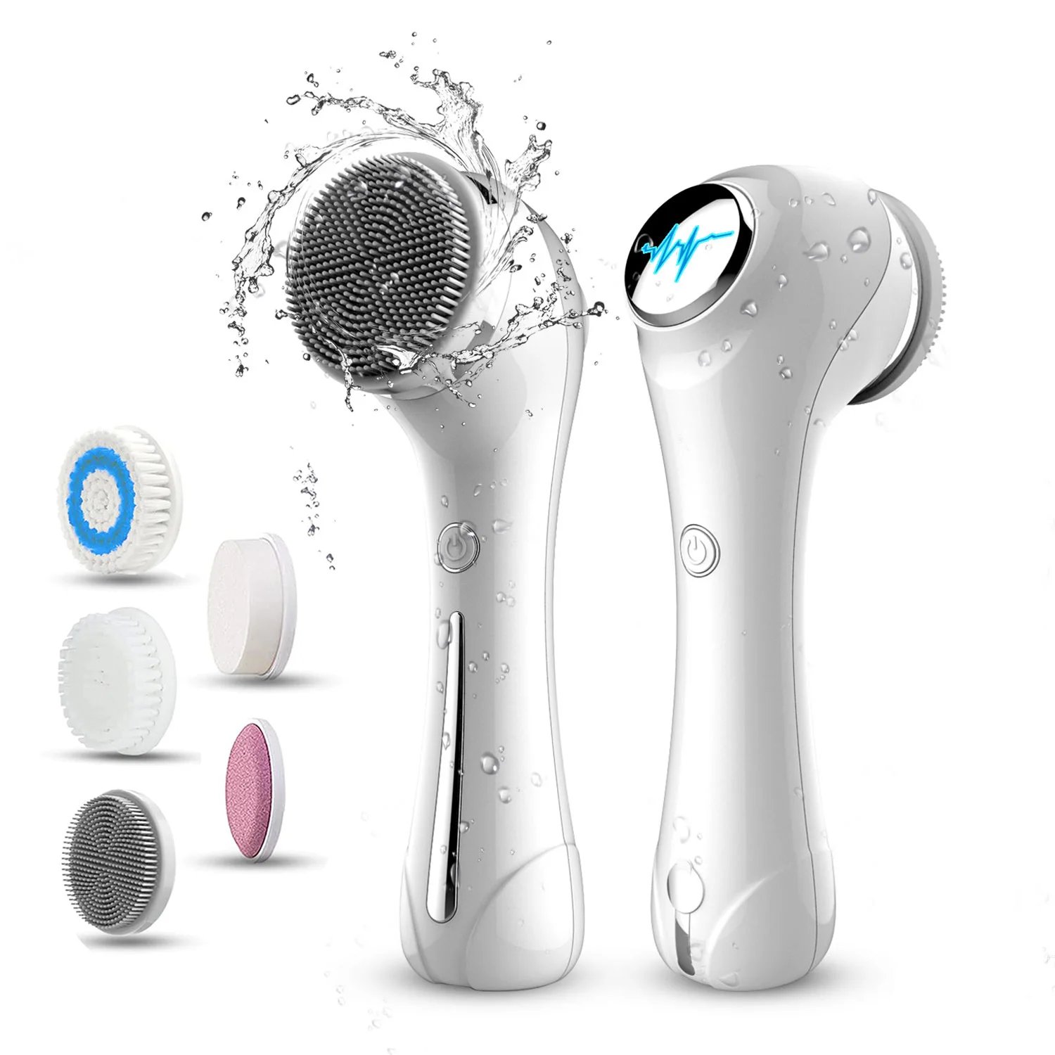 2024 all in 1 Wireless Sonic Facial Cleansing Brush Exfoliate Waterproof Electric Face Cleansing Brush Device