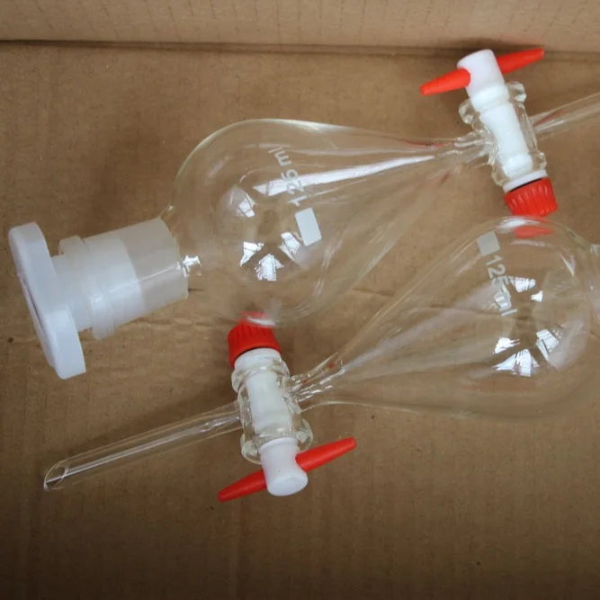 Normal Glass Separatory Funnel 125ml with PTFE Stopcock Glass Separating Funnel