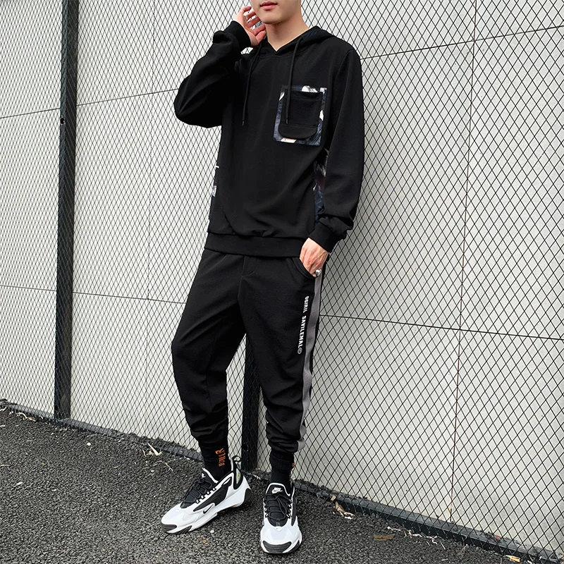 winter cotton tracksuit set hoodie pants 2 pieces men hoodies 100% cotton suits set for men  wears in turkey sudaderas hombre