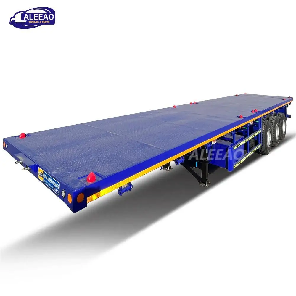 Shipping 40 Feet Container Transport Flat Bed Trailer 3 axle Flatbed Semi Trailer Price