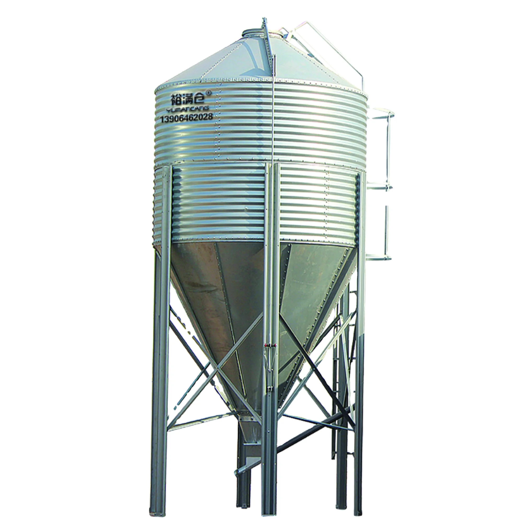 11 Ton Automatic Galvanized Steel Silo for Small Poultry Pig Feed Farm Use and Cement Storage New and Used Available