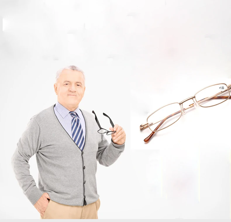 China factory wholesale unisex metal glasses men custom logo aluminum alloy pen box women reading glasses