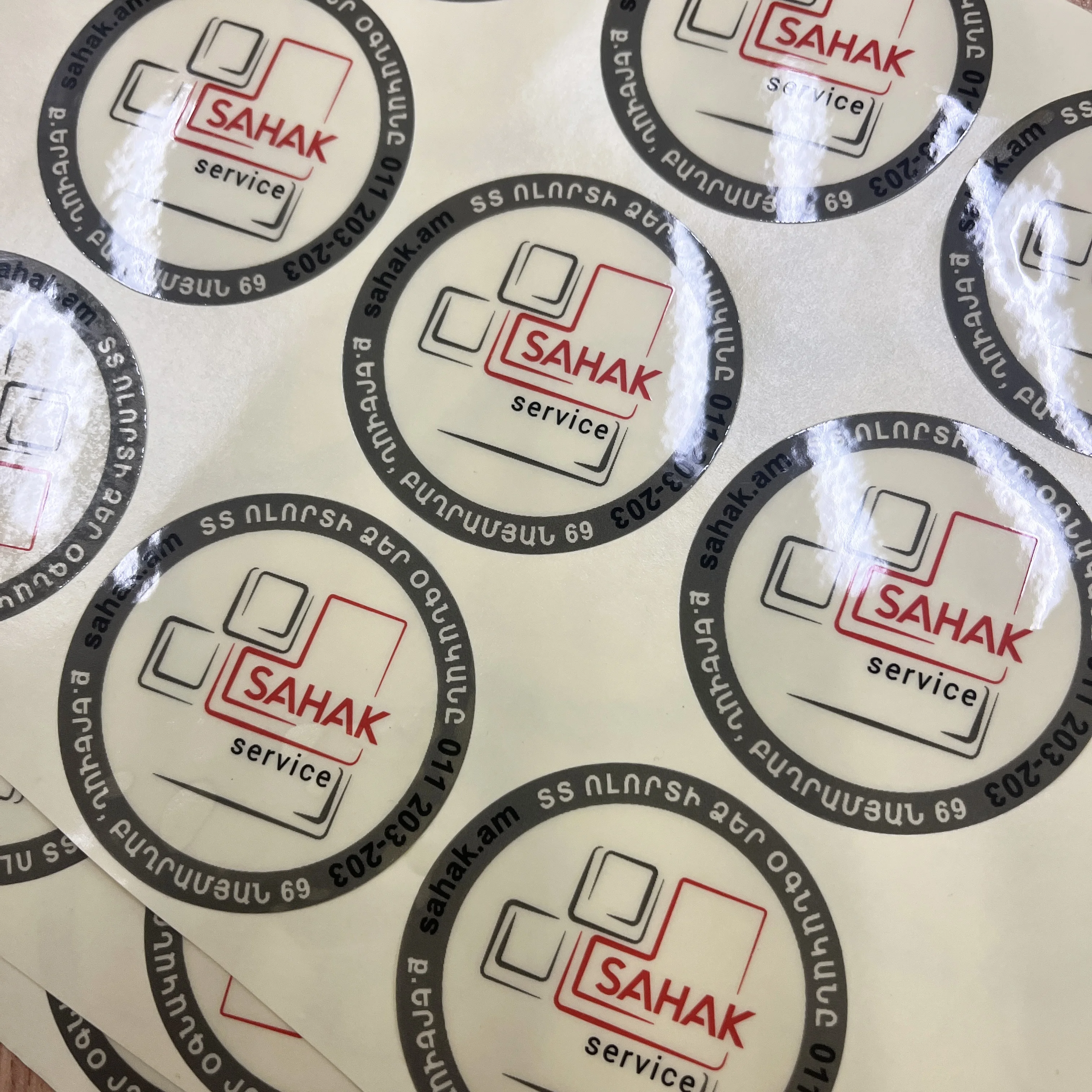 Bopp Plastic Film Cosmetic Clear Jar Etiquettes Packaging Transparent Labels Vinyl Sticker Roll White Print On Clear labels