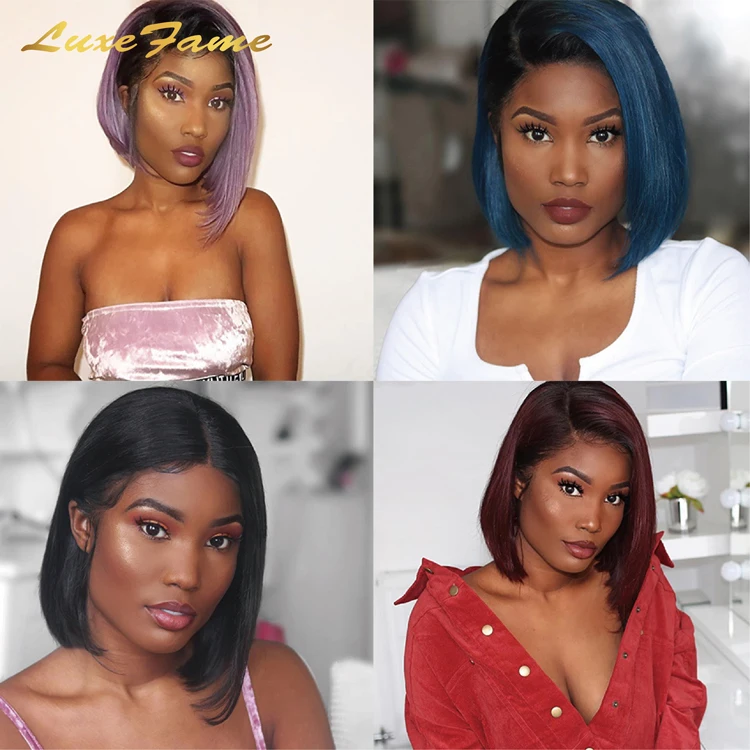 Pre Plucked Lace Closure Bob Human Hair Wig,Human Hair Short Bob Wig For Black Women,Double Drawn Human Hair Bob Vietnam Wigs
