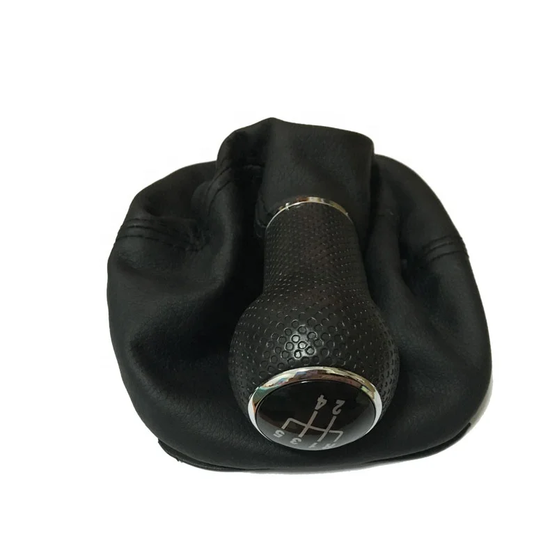 Niude Car Shift Gear Knob With Red Blue Silver  And Stitches Leather Boot For VW BORA GTI MK4 GOlf 4 1999-2005 Seat Leon