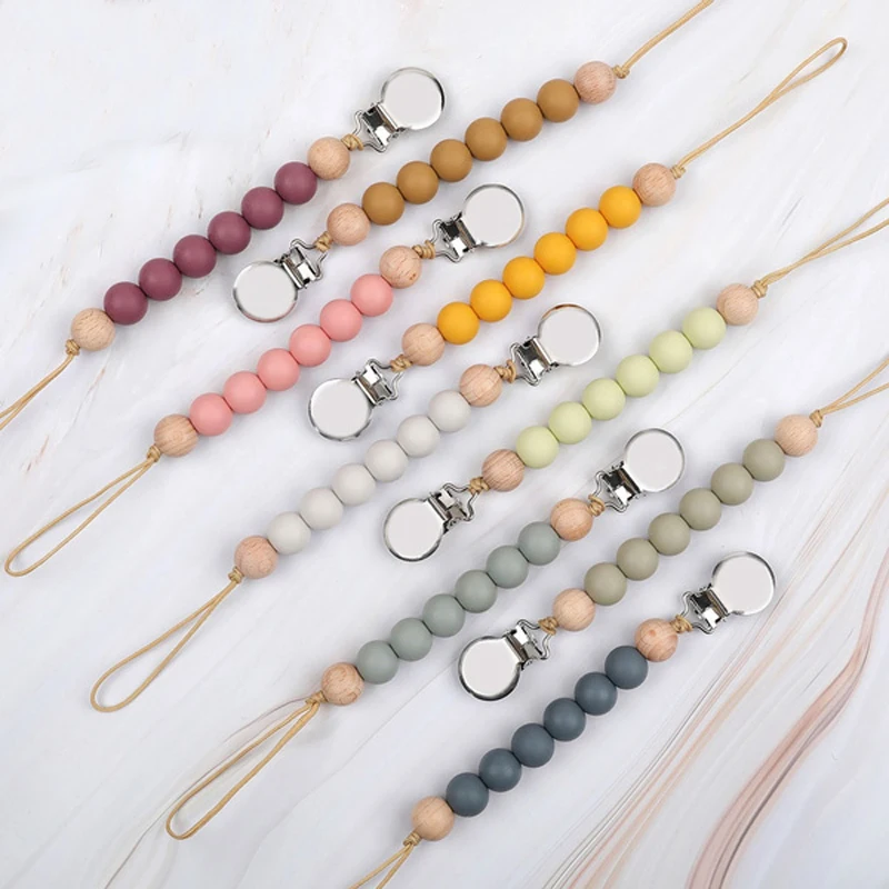 Оптовая продажа, изготовленная на заказ силиконовая цепочка-держатель для пустышки