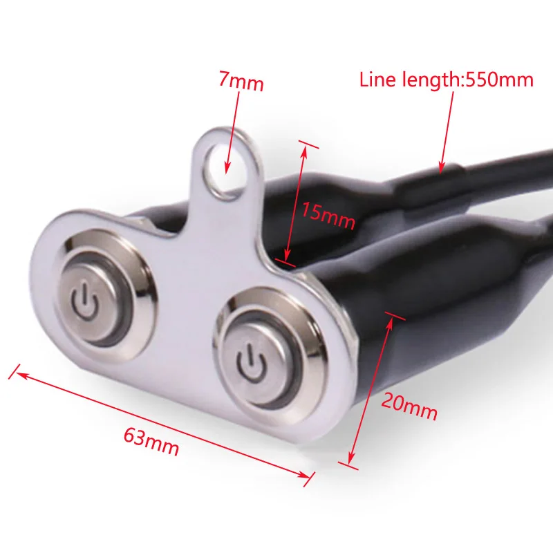 On Off Horn Start Kill Switch Metal Double Switch With Indicator Light Motorcycle Handlebar Lights Switch