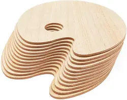 China Wholesale High Quality Unfinished wood Oval Shaped Wooden Non-Stick Oil wooden paint pallets