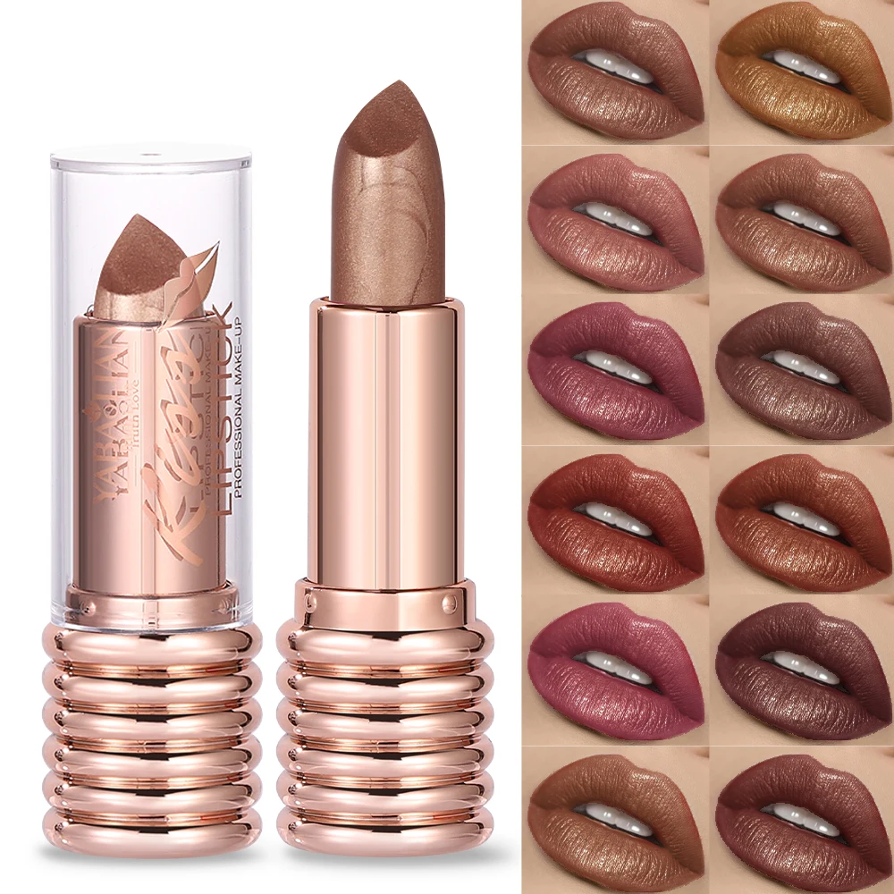 Metallic Liquid Lipstick Non Stick Cup Lip GlossHigh Impact Lip Color Long Lasting Waterproof Lipstick Makeup for Women