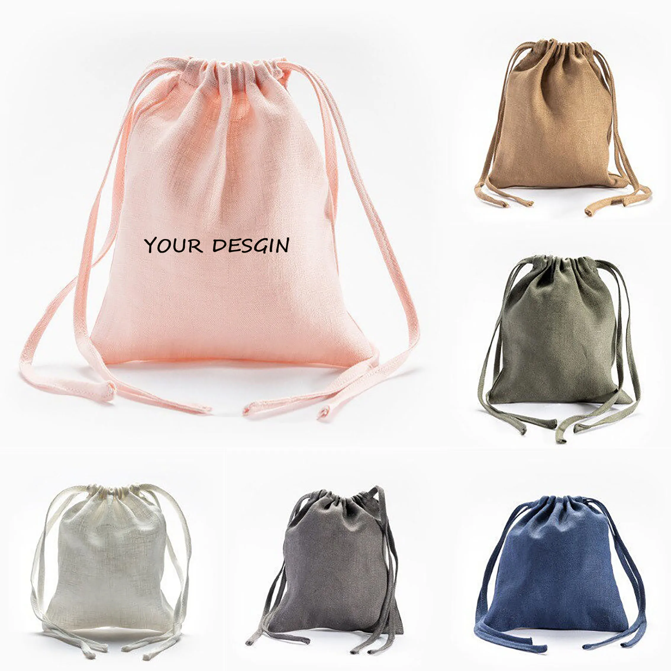 High Quality Cotton Drawstring Bag Luggage Holder with Custom Logo Design Small Cloth Bags Canvas Packaging for Sale