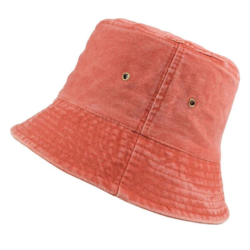 Fisherman Unisex Vintage Plain Cotton Blank Custom Washed Denim Bucket Hat 3d Embroidery Logo Custom Denim Bucket Hat