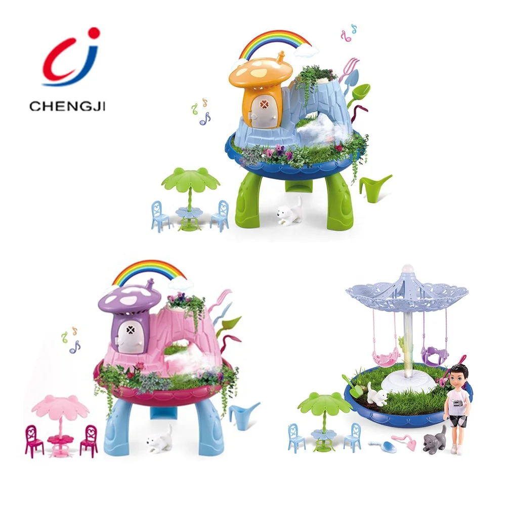 Chengji kids educational mushroom cottage plant pots flower stand plant grow kits children diy planting flowers garden toy