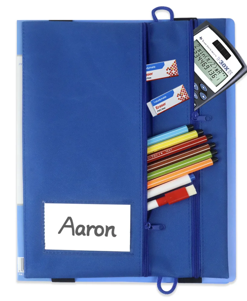 Kindergarten School Canvas Teacher Carrying Zipper Bag Folder Classification Stationery Storage Organizer Pen Sticker Pocket