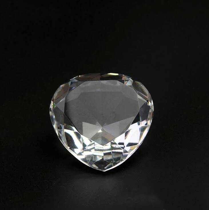 Cheap wedding favor heart shape crystal diamond elegant paperweight crystal glass diamond
