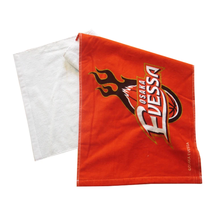 Small MOQ Custom Full Color Digital Printed Cotton Velour Colorful Soft Touch Sports Gym Stadium Spirit Slogan Rally Towel