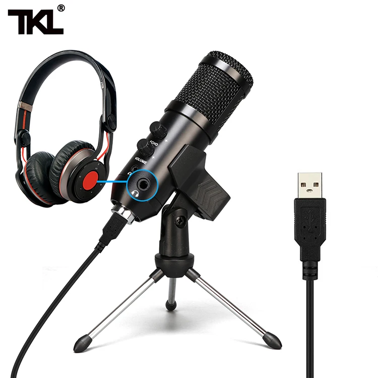  Микрофон TKL USB для подкастов профессиональный конденсаторный микрофон потоковой передачи микрофона в одно направление подходит записи игр и
