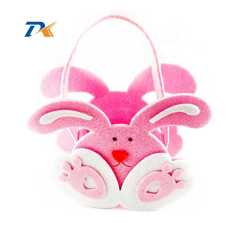 New Wicker easter baskets with rabbit easter bunny decoration