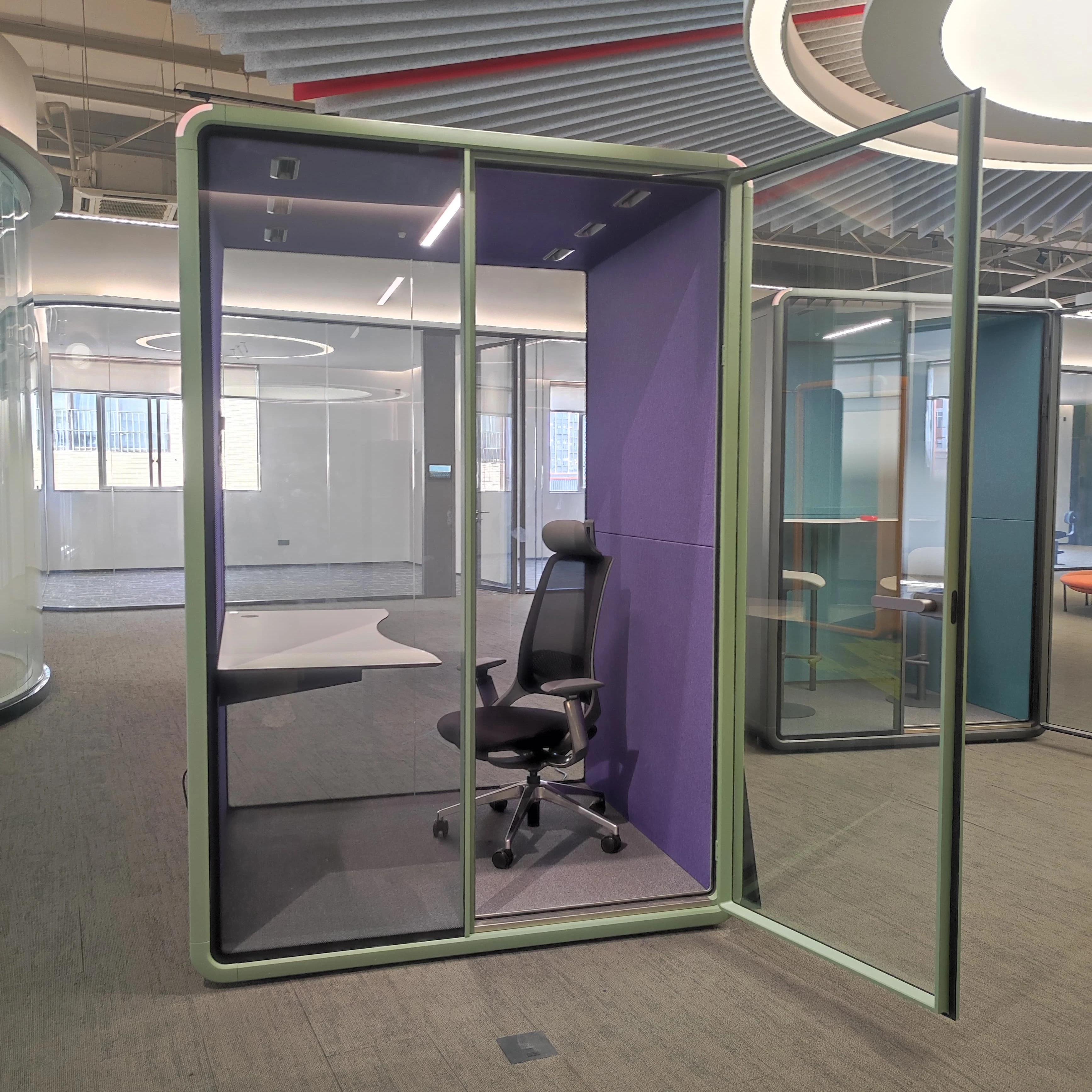 Intelligent Switch Automatically Open Ventilation Light Silent Office Pods Phone Booth chatting room 1-2 person