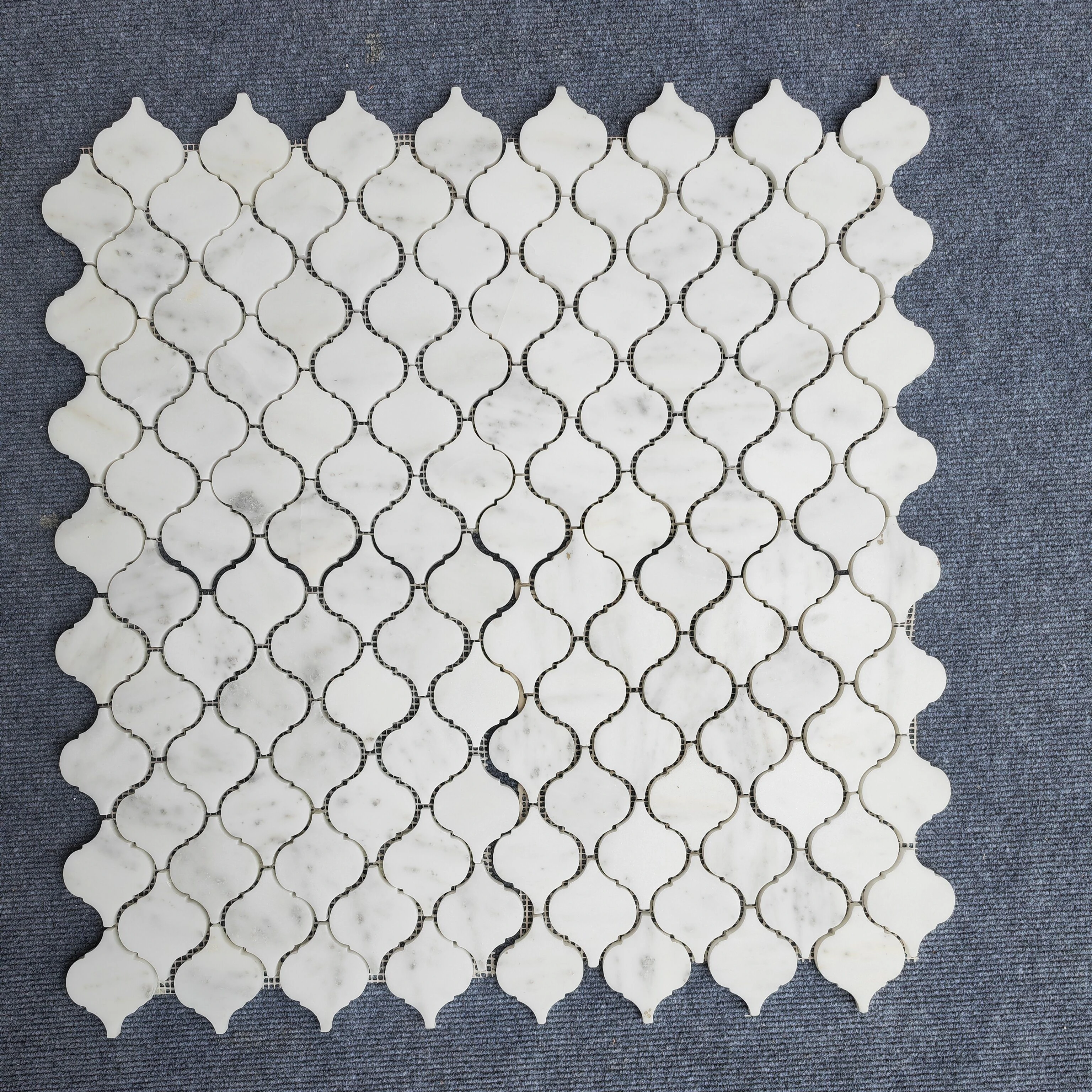 Custom Kitchen Backsplash Wall Stone Veneer Carrara Herringbone Polished White Marble Mosaic Tiles For Bathroom Floor Shower