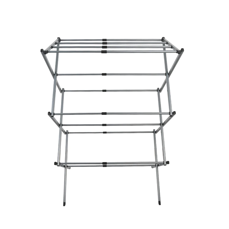 Открытый металлический глубокий коллектор под названием 4 слоя Портативный Складной Нержавеющая сталь сушилка вешалка для сушки белья