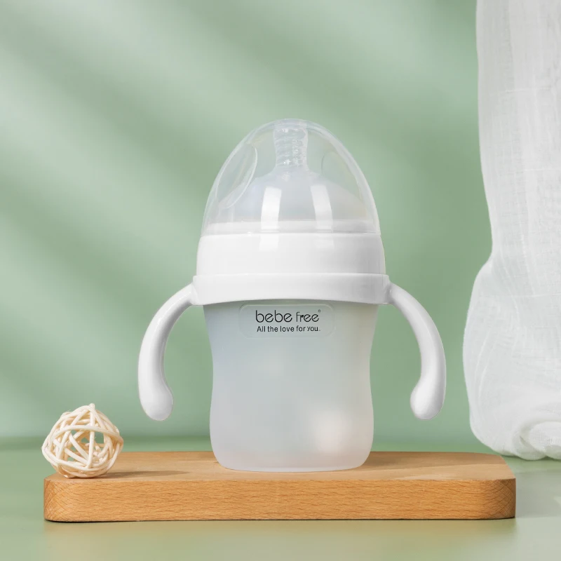 Custom Logo Products Biberon Band Eco Food Grade Nipple Infant Feeding Flexy Silicone Baby Bottle