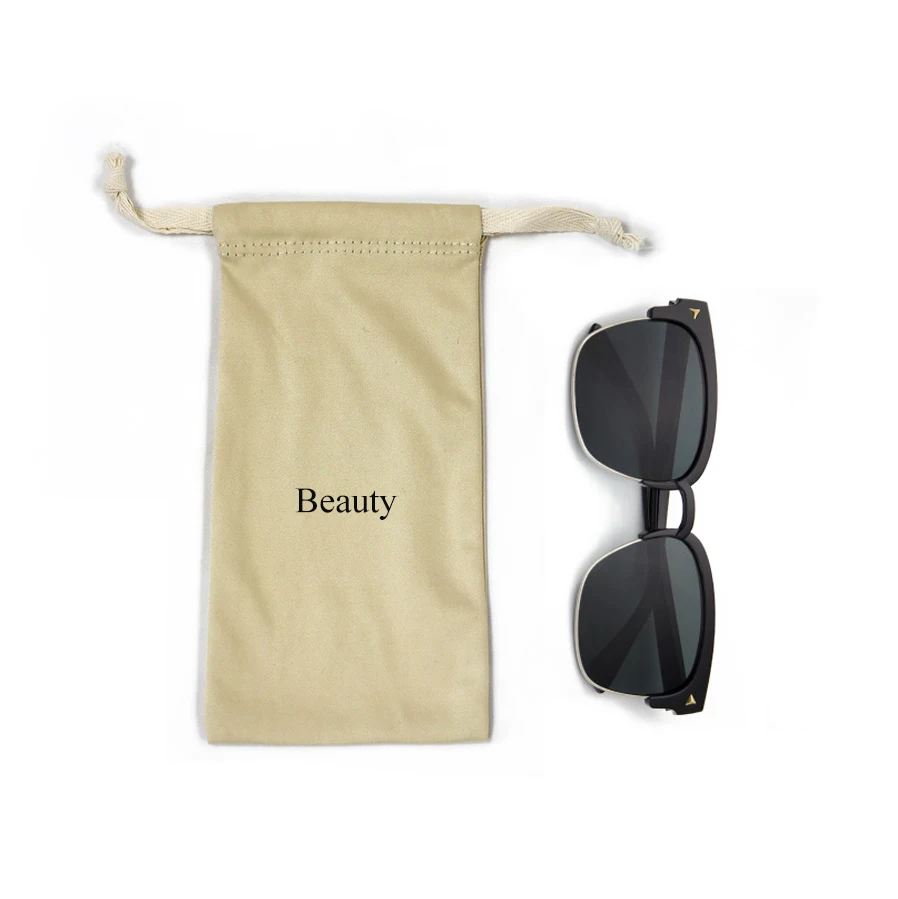 Wholesale custom eco felt unzipped sun glasses display drawstring bags packaging