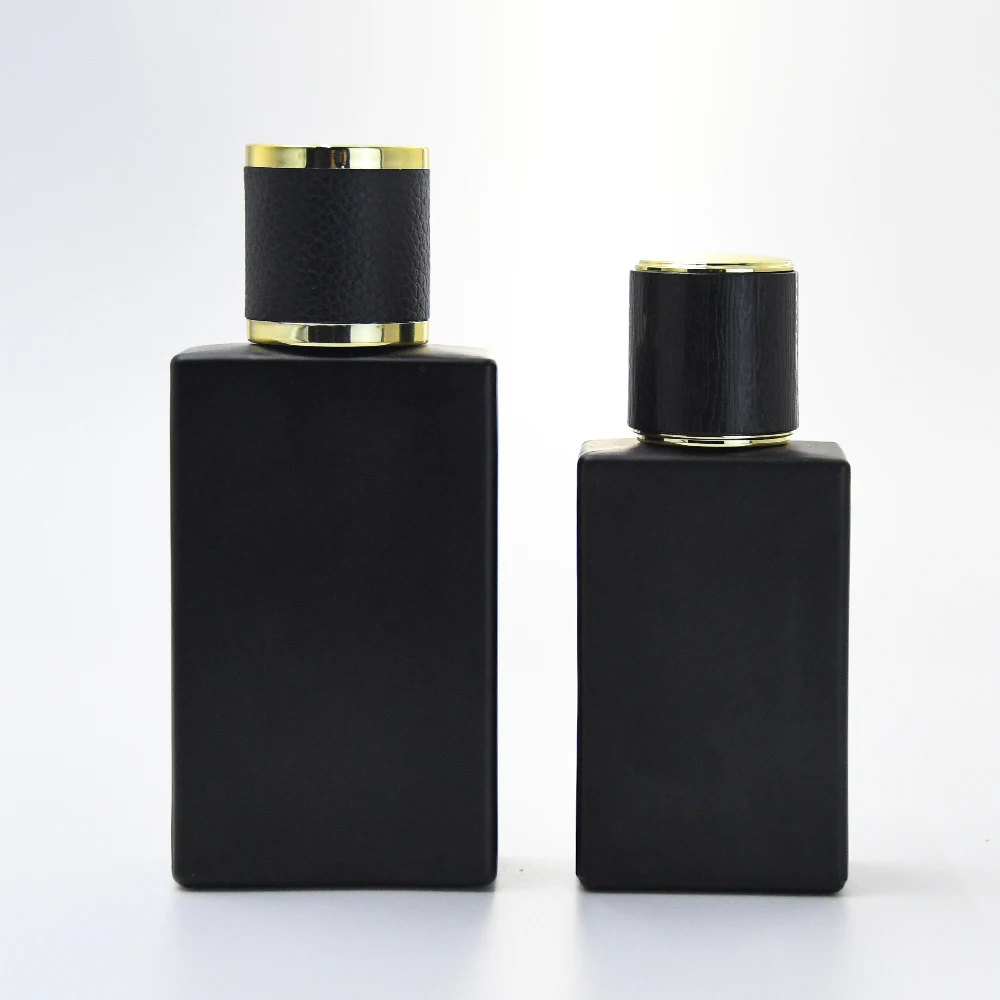 30ml 50ml High Quality Woman Man Cosmetic Empty Luxurious Matte Black Square Glass Perfume Bottle