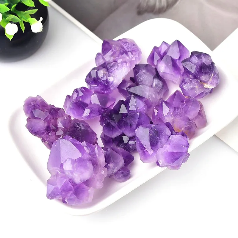 Natural Amethyst cluster amethyst mineral specimen Amethyst hole piece decoration