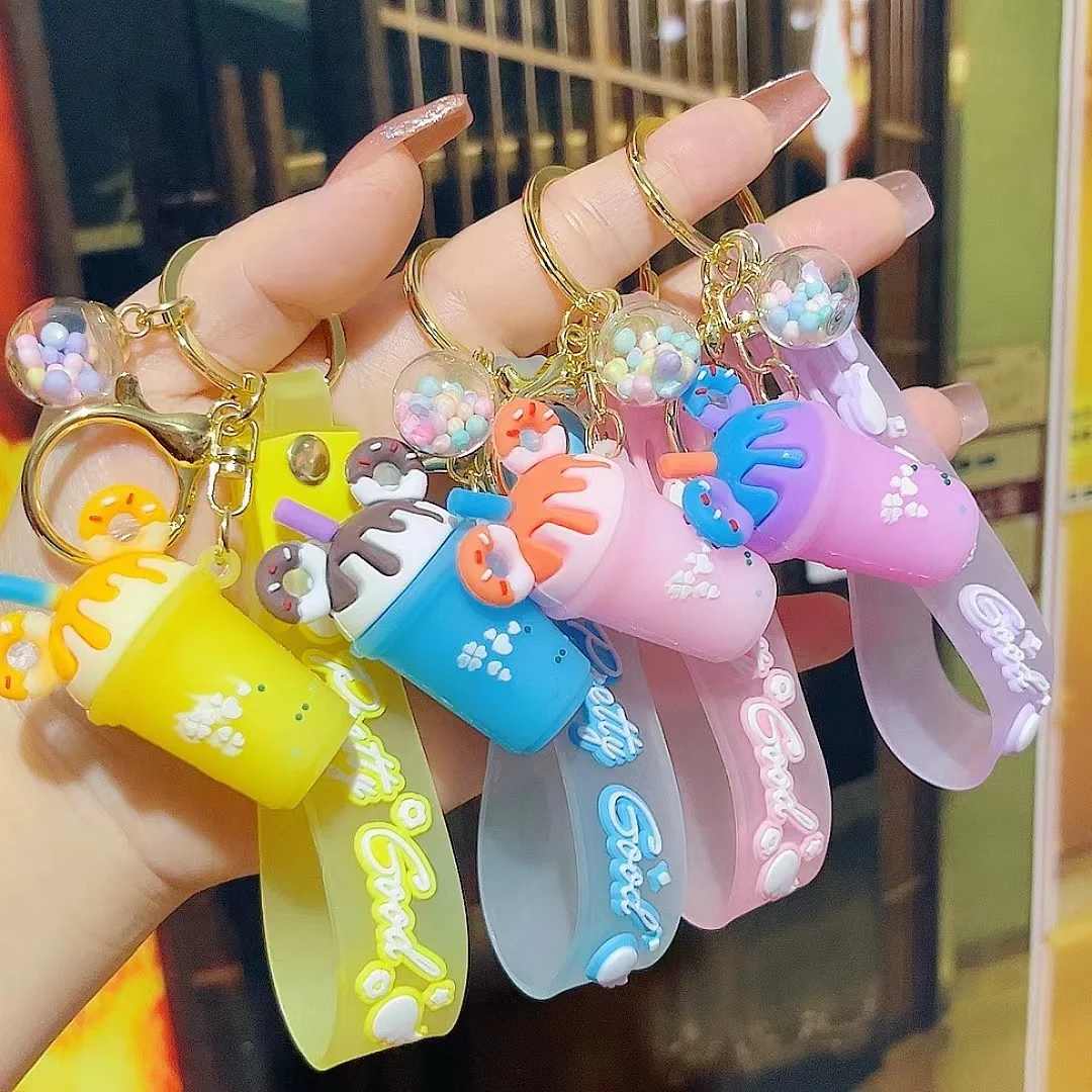 Cute Cartoon Car Pendant Keyring Ornament Bag Purse Accessories Candy Color Ice Cream Keychain