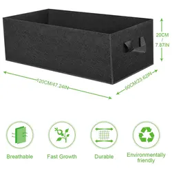 Hot seller 38 Gallon 400g Thickened Non-woven Fabric Raised Garden Bed Square Flower Planter Grow Bag