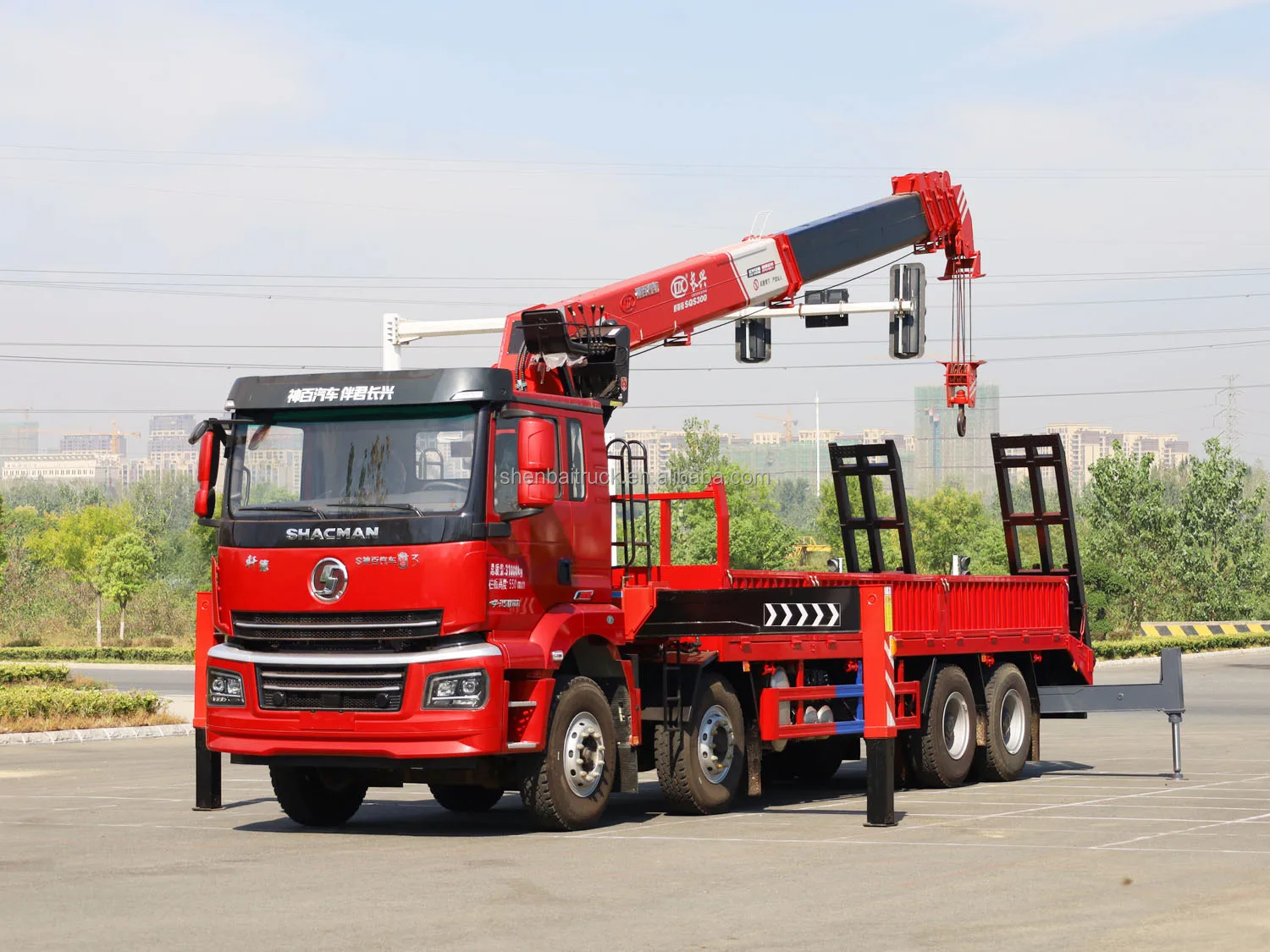 По заводской цене гидравлический телескопический кран Shacman 8x4 Shenbai 14 тонн 16 20 с рампой