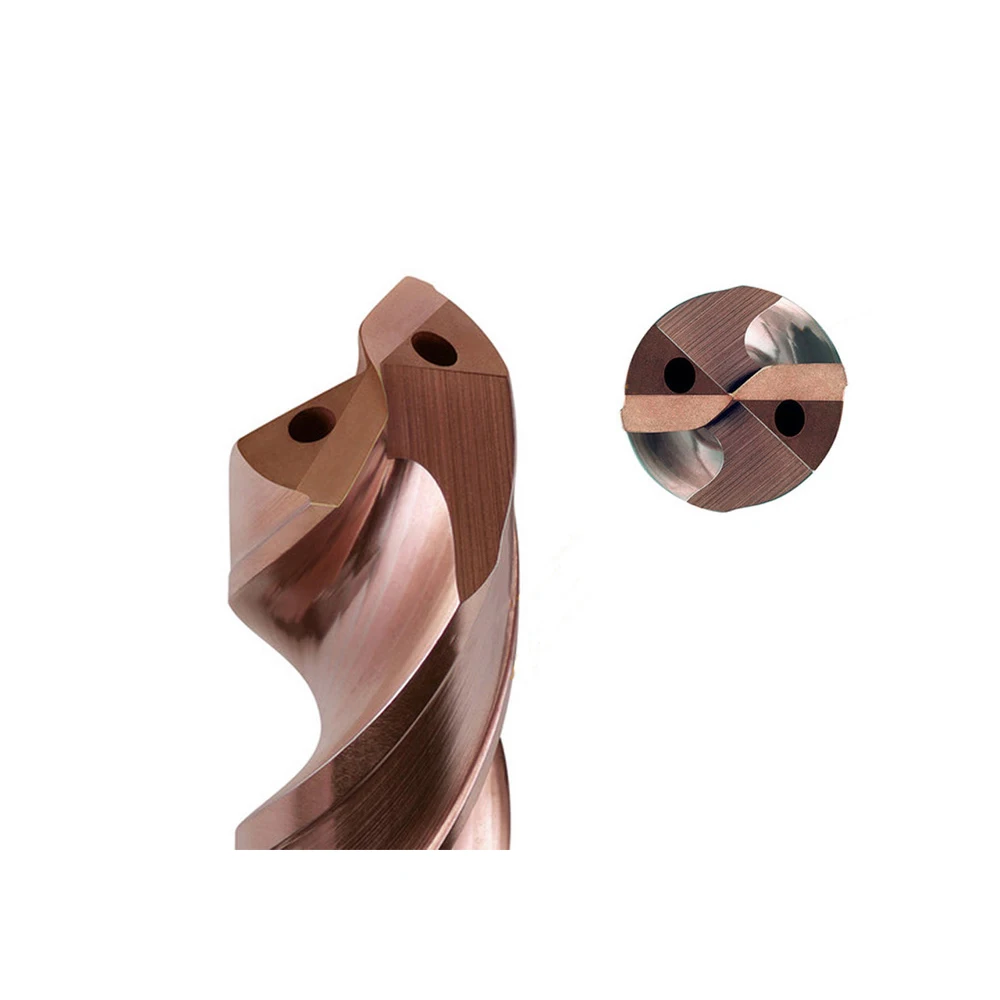WXSOON Precision 3 Flutes Internal Coolant 3D Tungsten Carbide Drill Bits For Hardened Steel CNC Machining Center