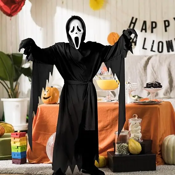 Ghost Costume for Adult Scream Mask Costume Robe Adult Halloween Costumes Cosplay Child