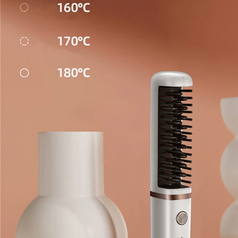 Top quality electric hair straightener curling comb wireless hair straight comb hot comb hair