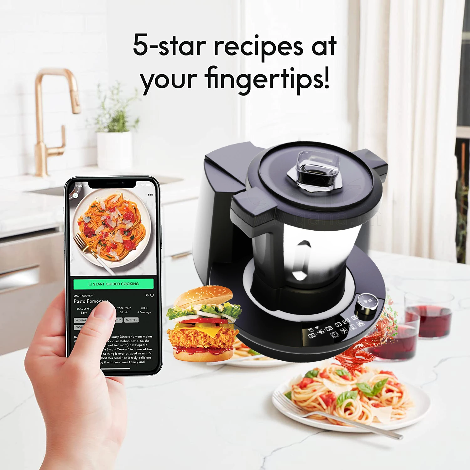 QANA 2021 New Wifi and app support multifunction soup maker salad chopper Food Processors for household