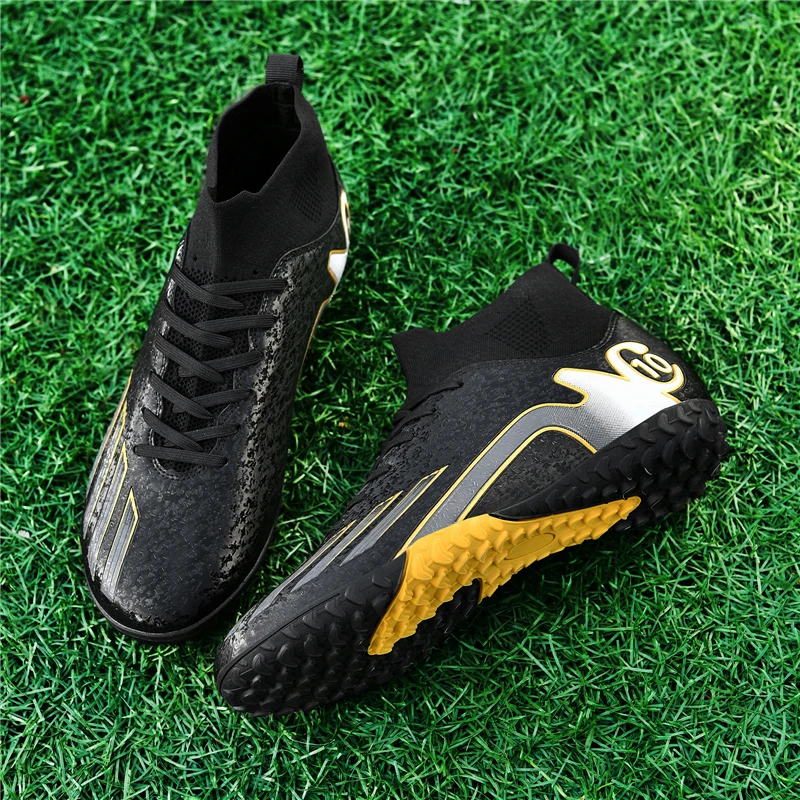 TEMU Men Cleats Football Boots High Top Soccer boots Sneakers football shoes Turf Futsal outdoor Soccer shoes