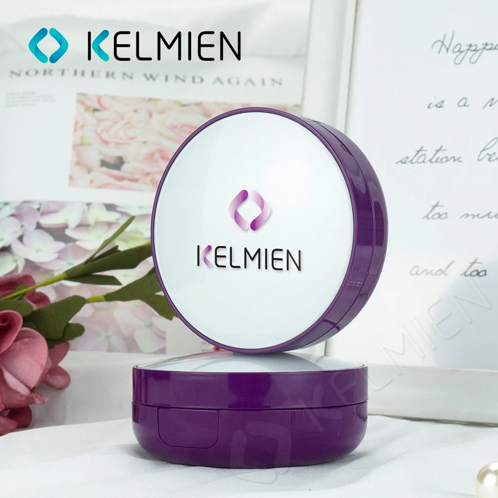 empty round BB air cushion press powder case  with mirror plastic custom decoration foundation compact case powder container