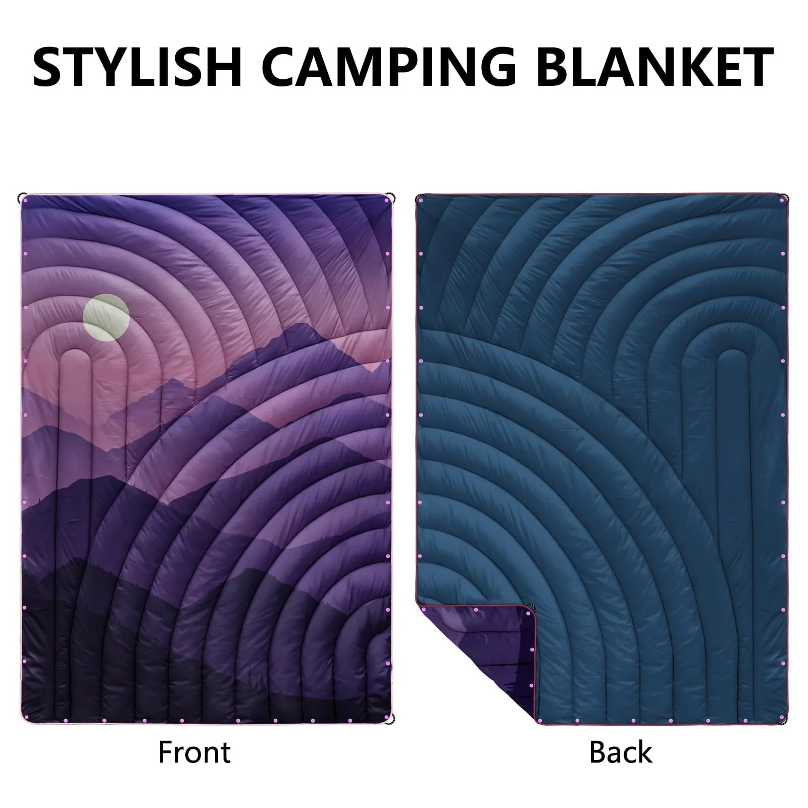 Outdoor 20d Nylon Lightweight Travel Picnic Warm Portable Waterproof Recycled Down Camping Puffy Blanket