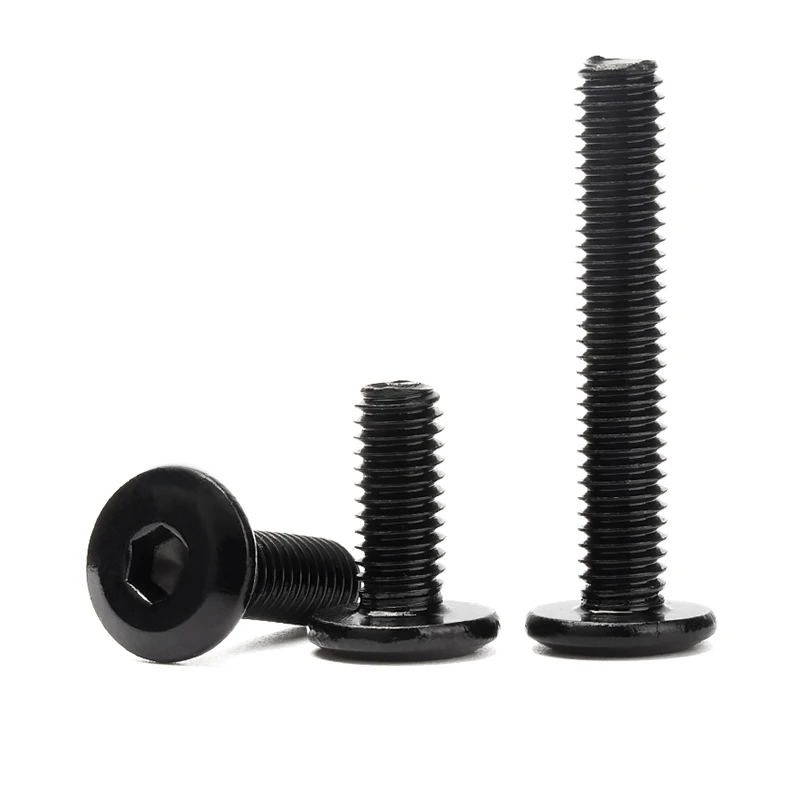 M2 Thread Size Steel Carbon Steel Bolts Beveled Flat Head Socket Hex Countersunk Screws Black Connector Furniture-M3 M4 M5 M6 M8