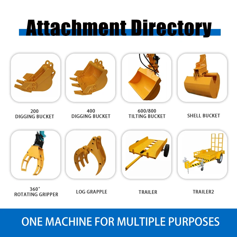 Chinese New 3 Ton Mini Crawler Excavator with EPA Engine Multifunction Compact Earth Digger Lightweight 0.8 Ton Core Motor Sale