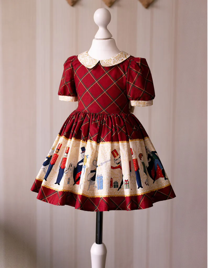 Custom Summer Vintage Circus Print Dress 100% Cotton Natural Organic Casual Dresses Girls Dresses