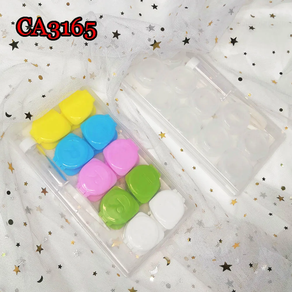 Wholesale Price 5pairs Slip-Cap Colorful Contact Lens Case Portable Travel Box CA3165