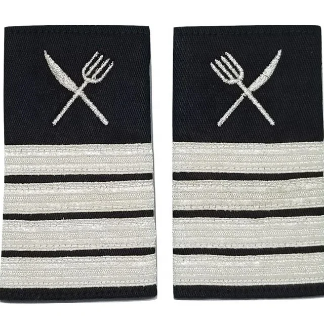 Shoulder Boards Epaulets Silver Knife And Fork Four Bars Pure Wool Cotton Shoulder Boards Military Uniform Shirt Shoulder Board