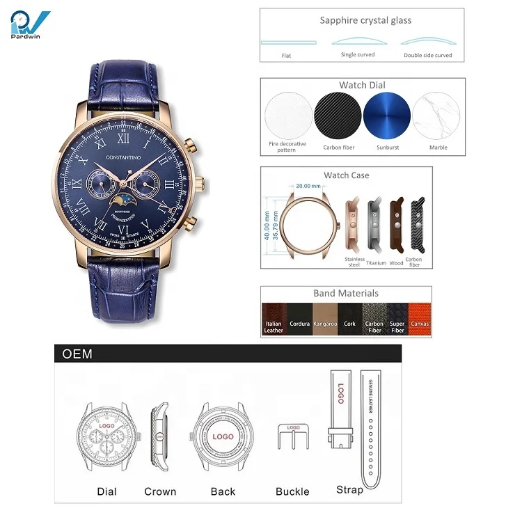 Man watches custom watch Own Brand High End Custom Watch Wristwatches Mechanical Stainless Steel Unisex Analog Customized Desi