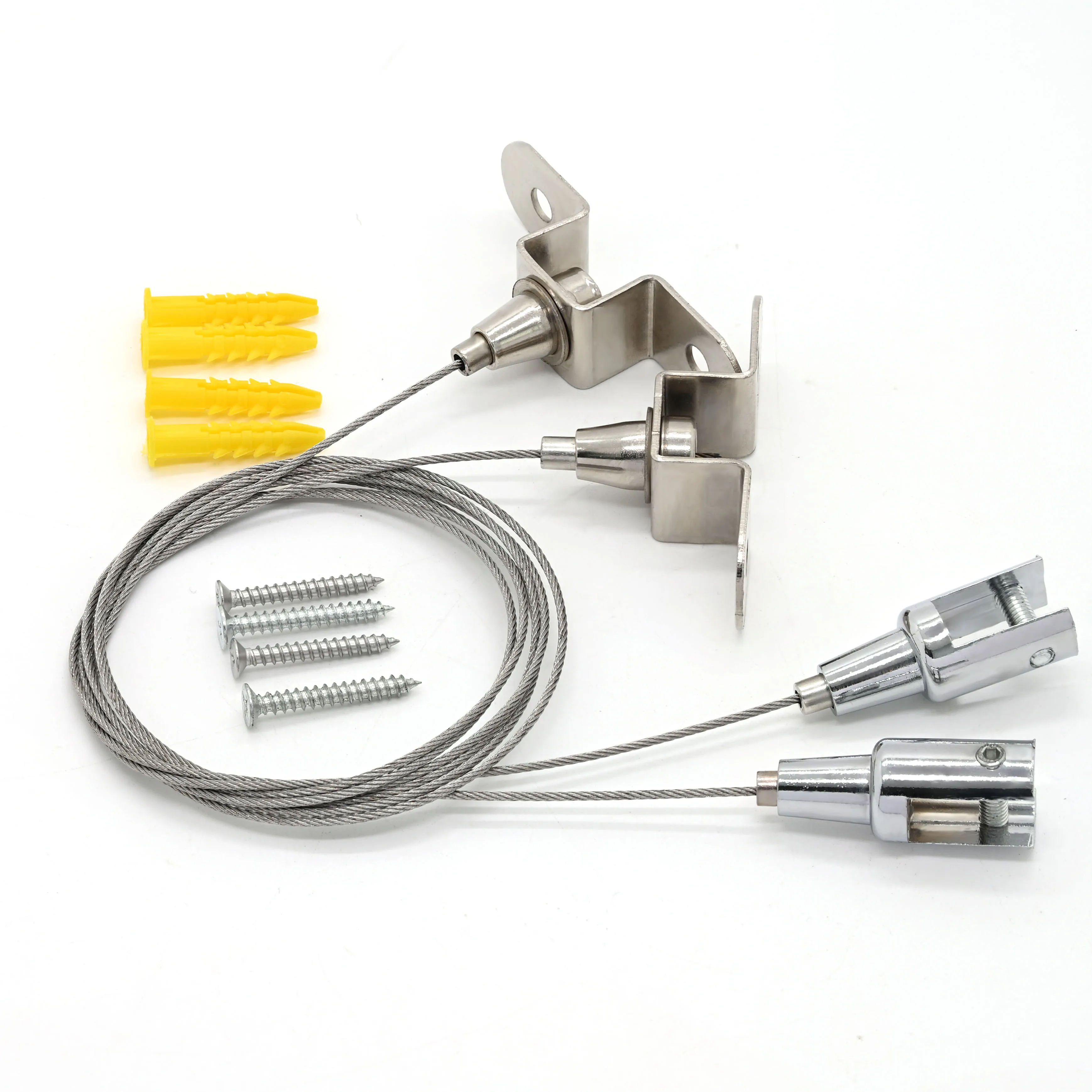 Lighting hardware fitting Tension head cable gripper bottom exit adjustable wire suspension kit for hanging lights