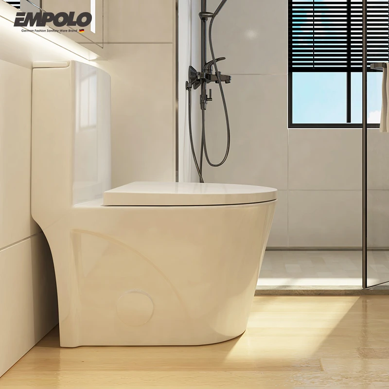 Empolo CUPC toilets high quality glossy white bathroom one piece toilet bowl luxury wc ceramic sanitary ware accessories