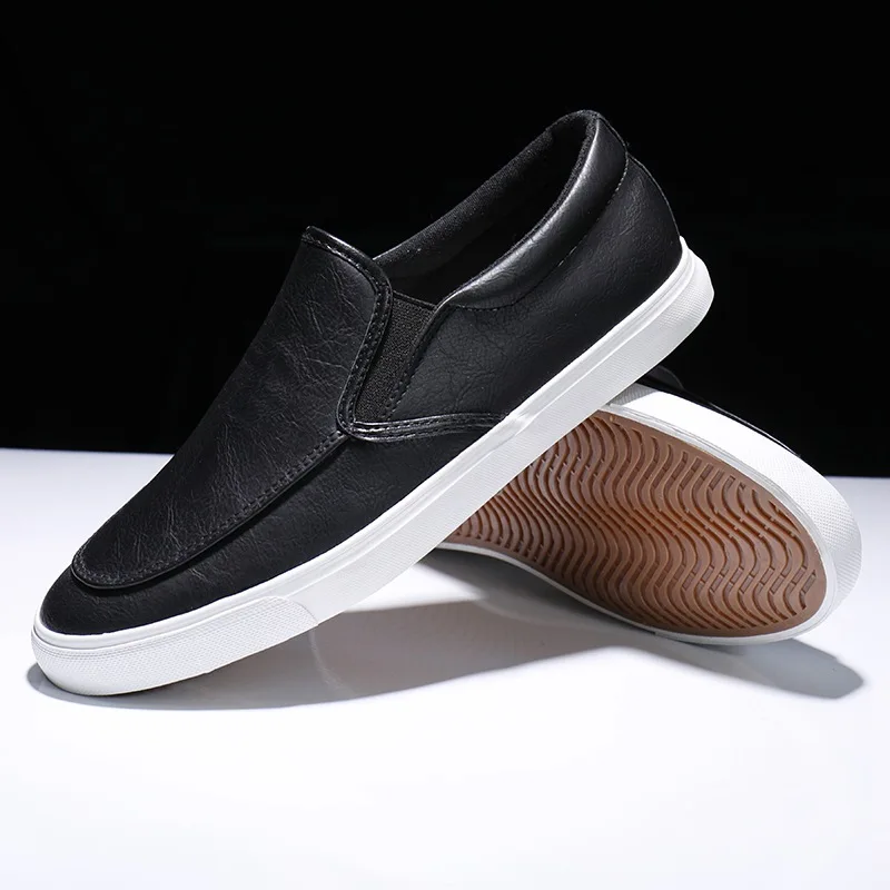 sh11067a British Style slip on shoes men white brown black color casual fashion shoe for men